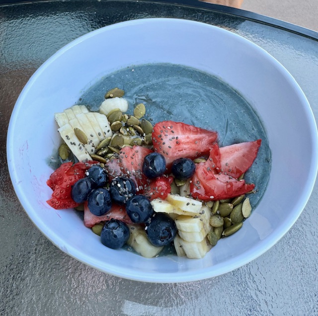 A local favorite, Blue Corn Mush at the Juniper Café in Farmington NM. (Photo By Greg Cathey)